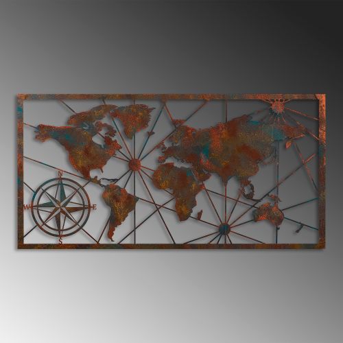 Wallity Metalna zidna dekoracija, World Map Large - 2 slika 4