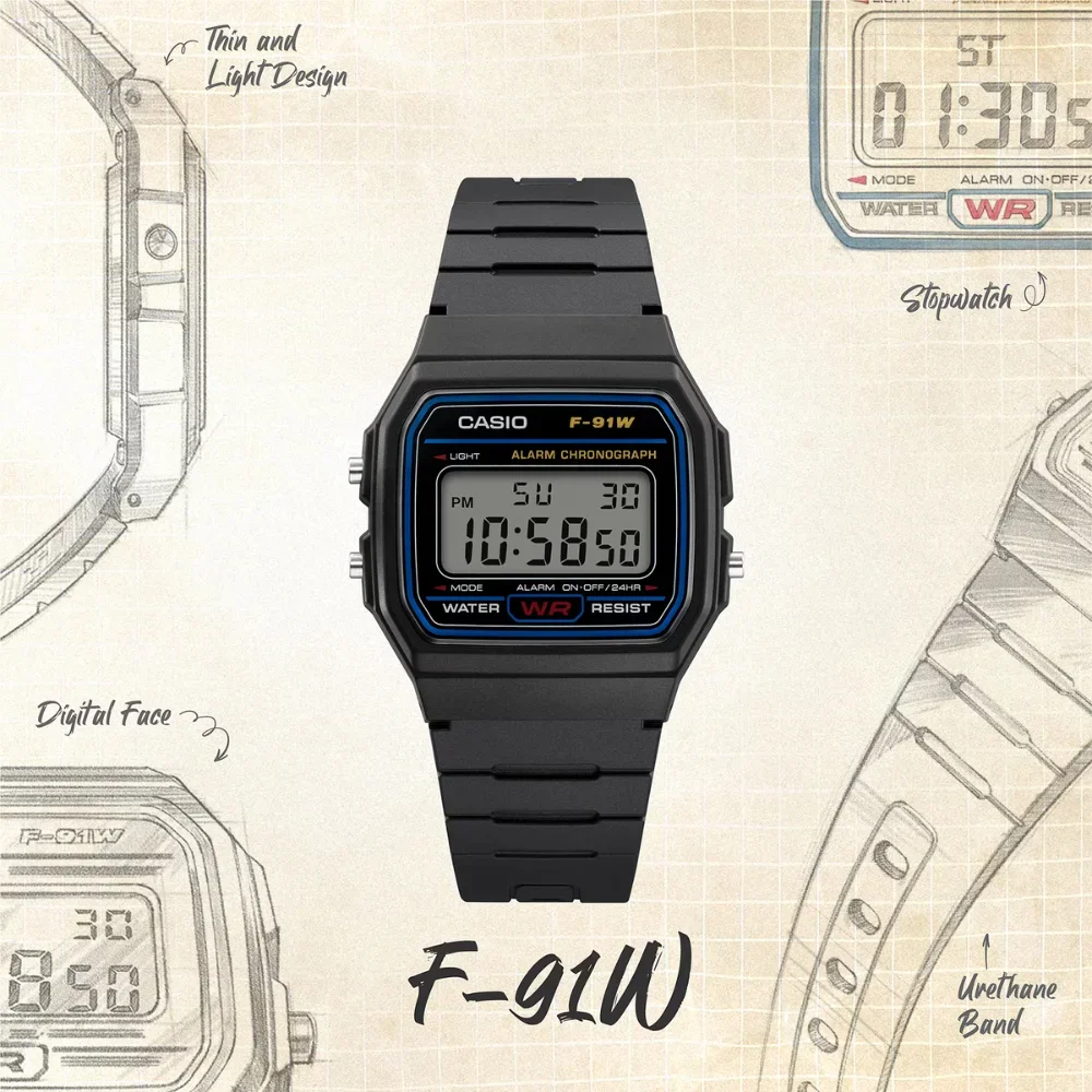 RUČNI SAT CASIO F-91W-1DG slika 2