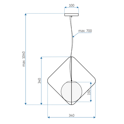 TOOLIGHT Viseća svjetiljka APP1018-1CP slika 2