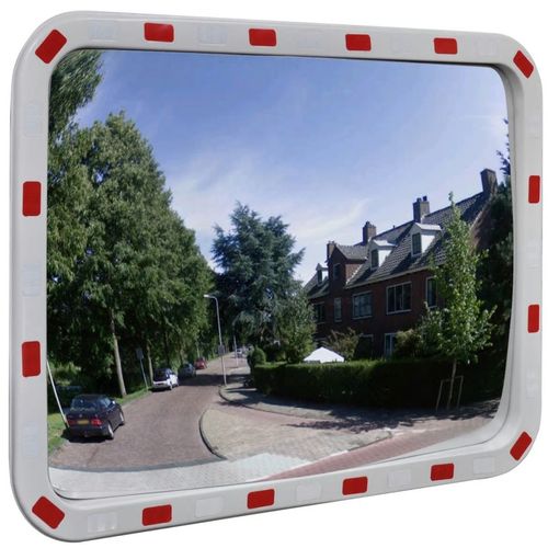 Konveksno pravokutno prometno ogledalo 60 x 80 cm s reflektorima slika 7