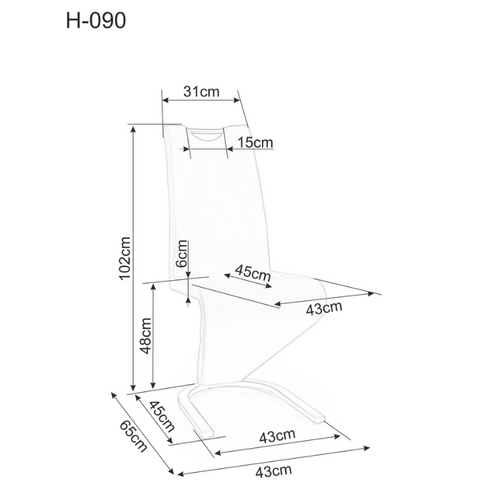 Stolica H090 - Baršun slika 2