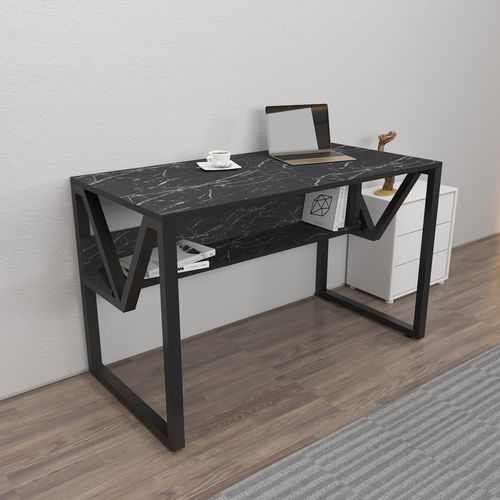 Lona - Marble, Black Black Study Desk slika 1