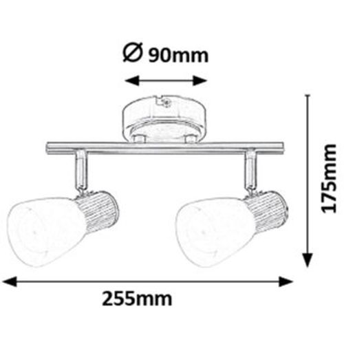 Rabalux Gavin spot E14 2x40W s.hrom, beech Spot rasveta slika 3