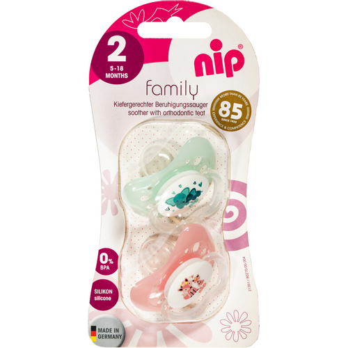 nip® Duda varalica Family 5-18mj (veličina 2) - Silikon, 2kom Roza, Mint slika 3