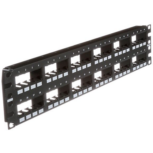 Panduit CPP48FMWBLY Mini-Com® 2U UTP Patch panel 48-port, prazan, crni slika 3