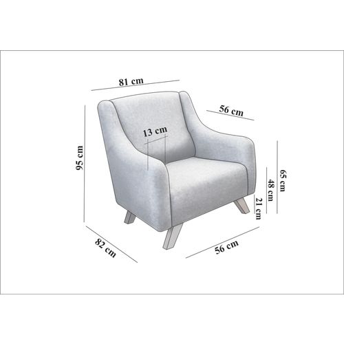 Hera - Grey  Grey Wing Chair slika 7