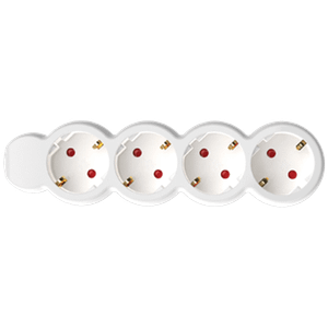 home Produžni kabl, 4 utičnica, 1.5mm², 3 met, bijeli - NV 4-3/WH/1.5