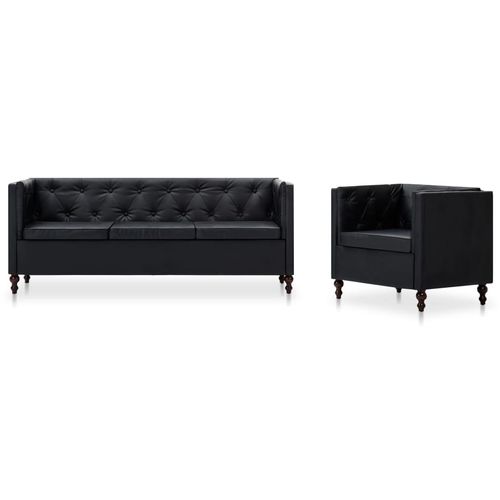 2-dijelni set sofa s presvlakom od umjetne kože crni slika 11