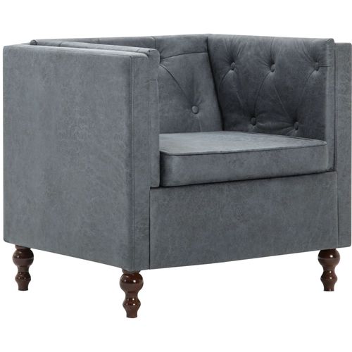 2-dijelni set sofa Chesterfield s presvlakom od tkanine sivi slika 29