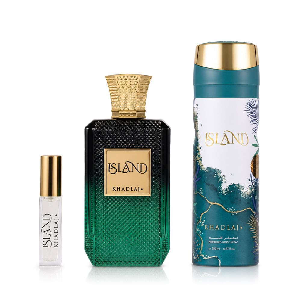 Khadlaj Island Extrait de Parfum 100 ml + DEO VAPO 200 ml + Extrait de Parfum MINI 8 ml (unisex) slika 2