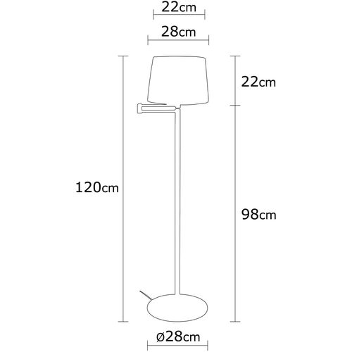 Opviq Podna lampa ASSOS crna, metal- platno, promjer 28 cm, visina 120 cm, promjer sjenila 30 cm, visina 18 cm, duljina kabla 350 cm, E27 40 W, Assos - N-714 slika 3