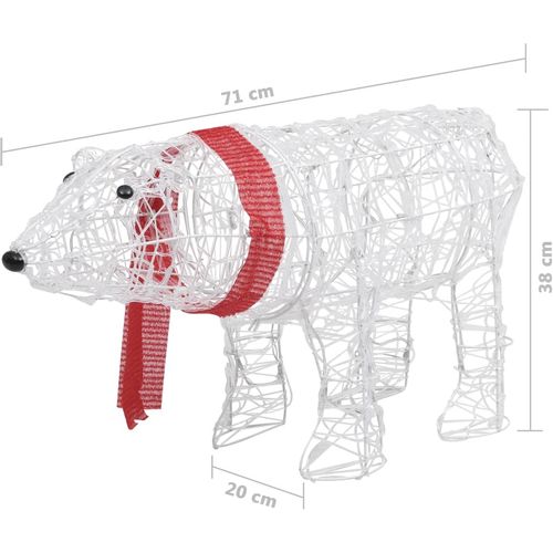 Ukrasni božićni medvjed s 45 LED žarulja 71x20x38 cm akrilni slika 18