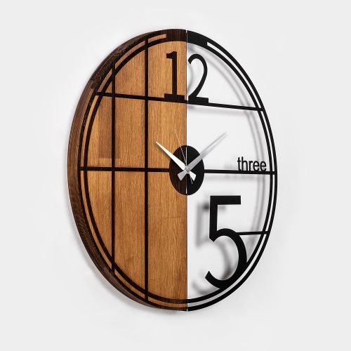 Wallity Ukrasni drveni zidni sat, Wooden Clock - 62 slika 6