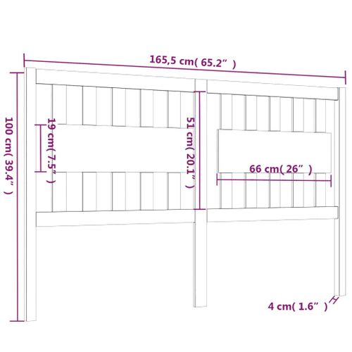 Uzglavlje za krevet boja meda 165,5x4x100 cm masivna borovina slika 10