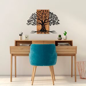 Dekorativni Drveni Zidni Ukras 'Willow - 382 Walnut' u Crnoj Boji