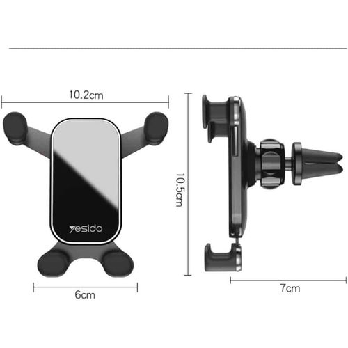 Yesido - Držač za automobil (C100) - Gravitacijski- kut rotacije 360°- za ventilacijski otvor - crni slika 3