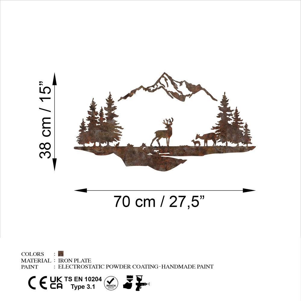 Decorative metal wall accessory Rusty Landscape 1, colour: antiquation slika 7