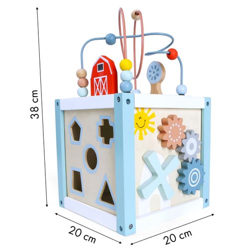 EcoToys drvena edukacijska kutija plava slika 5