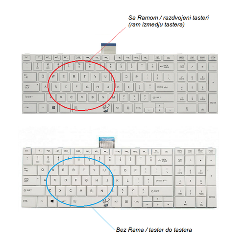 Tastatura za laptop Toshiba Satellite C850 C850D C855 C855D BELA sa ramom slika 4