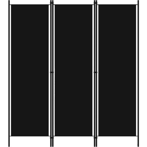 Sobna pregrada s 3 panela crna 150 x 180 cm slika 1