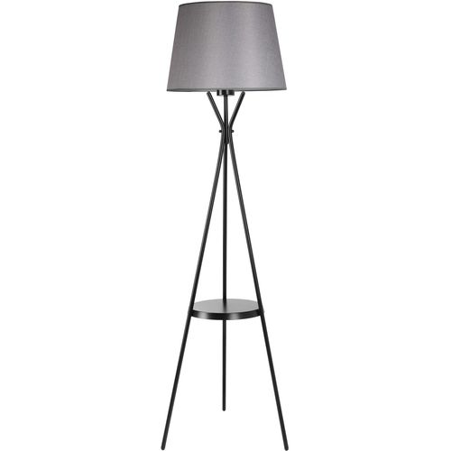 Venedik sehpalı siyah lambader pramit açık hasır gri abajurlu Grey Floor Lamp slika 2