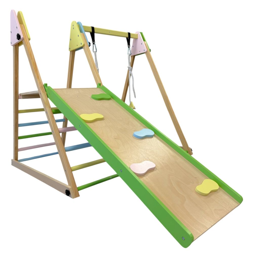 Kinder Home Sklopiva drvena penjalica sa ljuljačkom Pikler slika 3