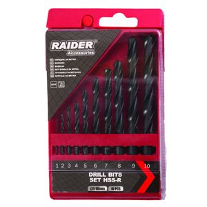 RAIDER Burgije za metal HSS-R, Ø 1 - 10 mm - Set 10 kom. 