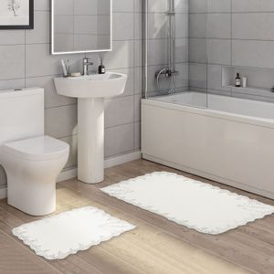 Viyana - Cream Cream Bathmat Set (2 Pieces)