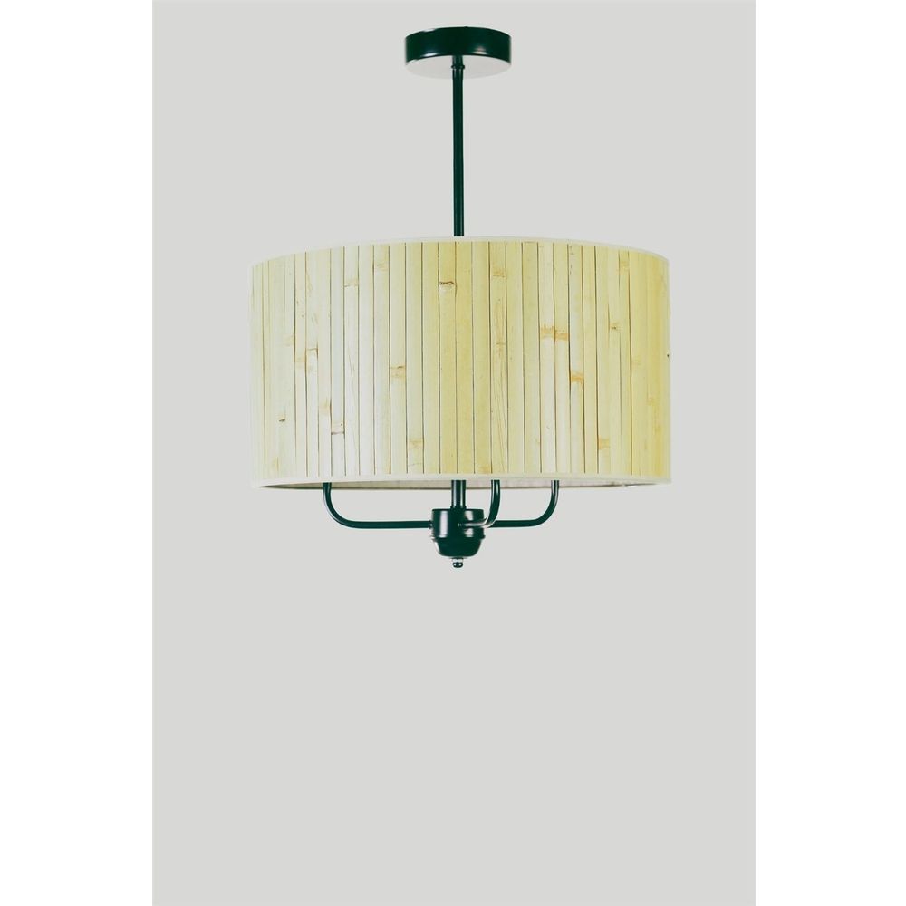 Bambu 08 Abajurlu 3 Lü Sarkıt Avize - Oak Green slika 3