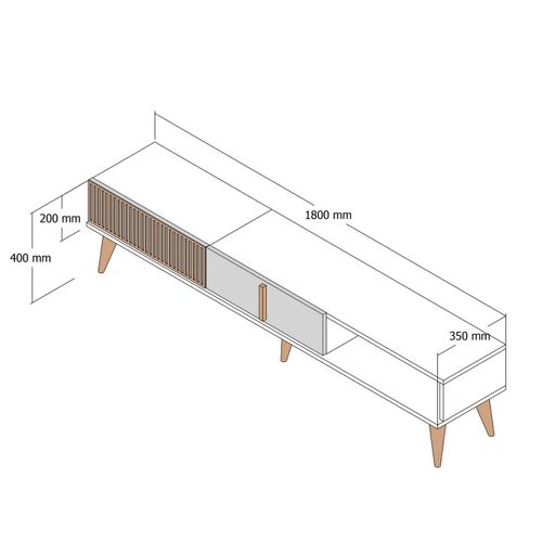 Woody Fashion Stalak za televizor, Milan Alt - Walnut, Anthracite slika 5