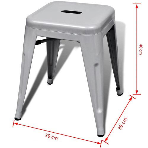 Složivi stolci 2 kom sivi metalni slika 17