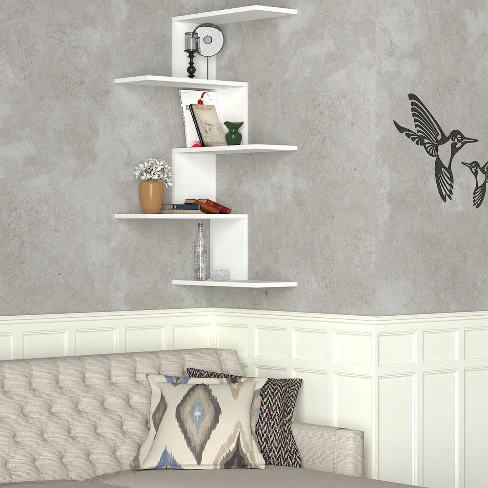Caniko - Bijela Zidna Polica slika 1