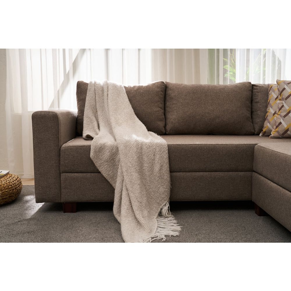 Aly Arzilla Lijevi - Smeđi Kutni Sofa-Krevet slika 3
