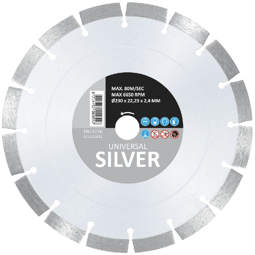 CARAT silver dijamantna ploča univerzalna CESI125310 Ø125x22.23 MM slika 1