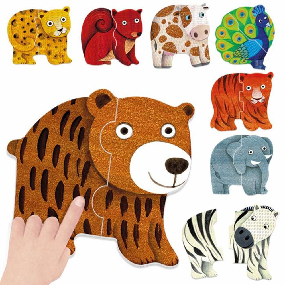 HEADU Edukativne puzzle Touch & Play First Animal Puzzles slika 2