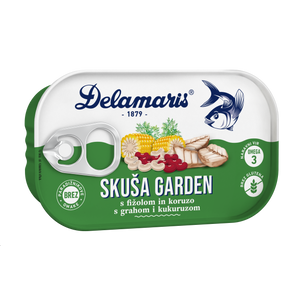 Delamaris skuša s grahom i kukuruzom Garden, 125 g