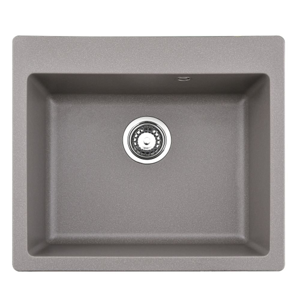 Inter Ceramic sudoper usadni pravokutni 50x57x22,5 cm +  sifon, granit sivi slika 1