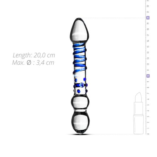 Stakleni dildo s spiralom i točkama slika 5