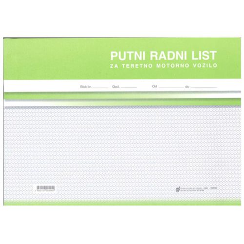 VI-26 PUTNI RADNI LIST ZA TERETNO MOTORNO VOZILO; Blok 2 x 50 listova, 29,7 x 21 cm slika 1