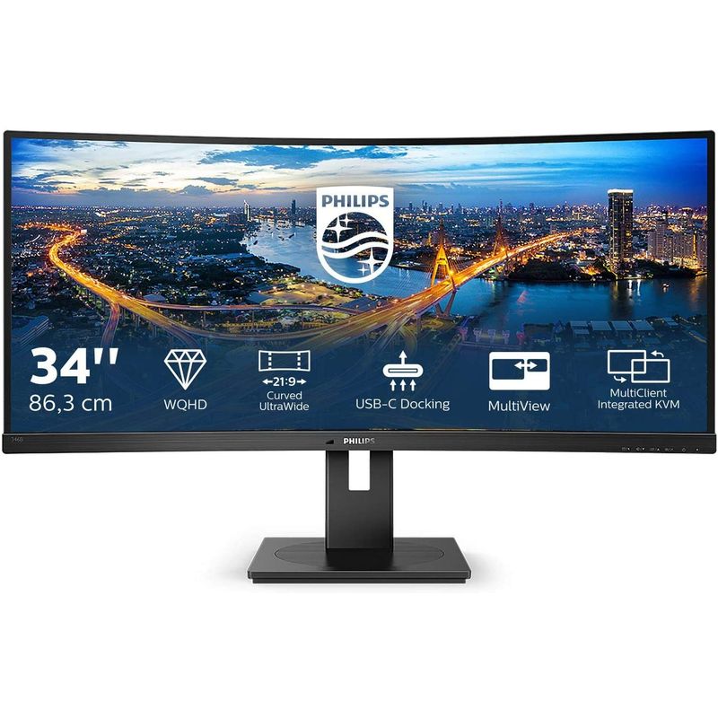 Philips Philips 346B1C 34″ UltraWide zakrivljeni monitor s USB-C doking stanicom za laptop image