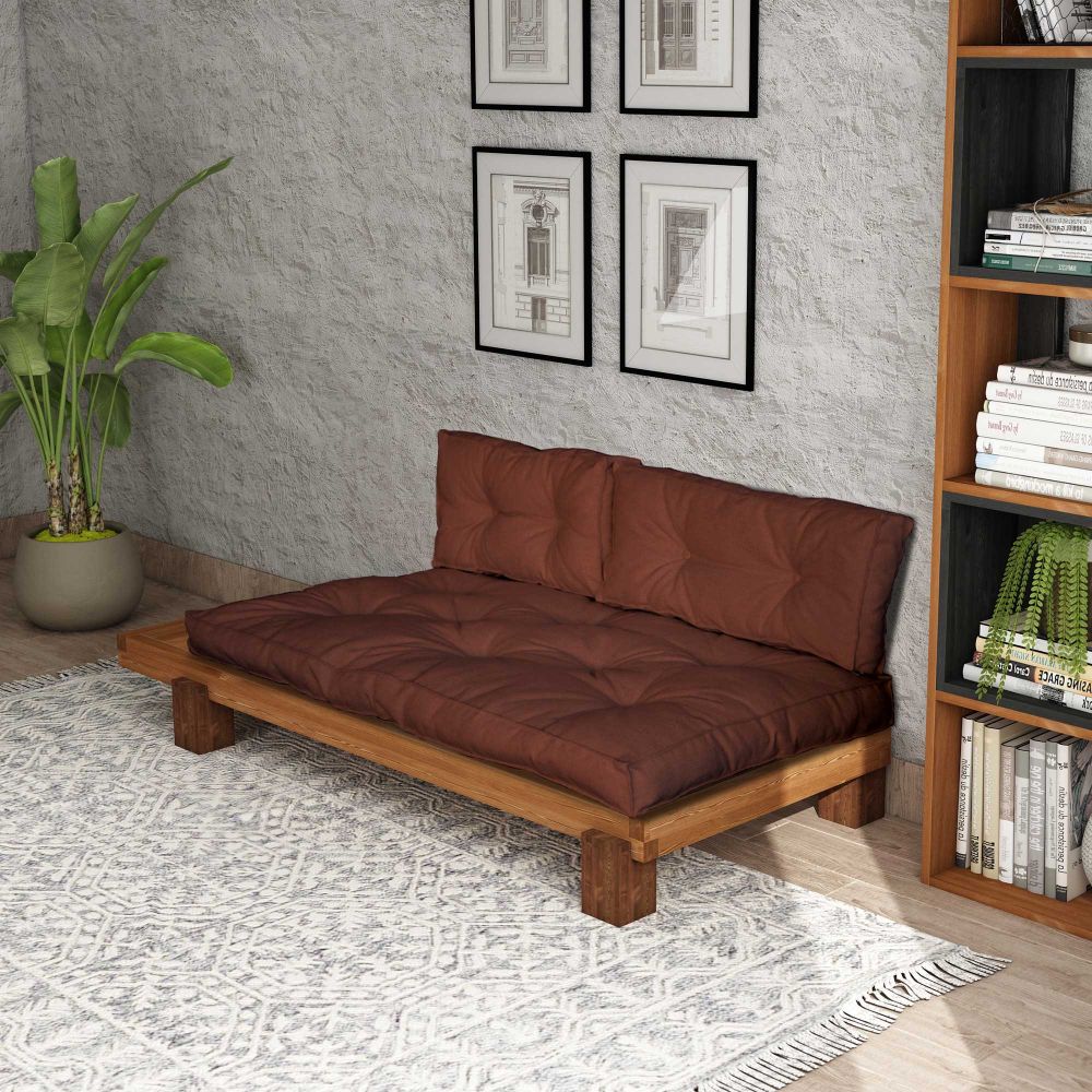 Lounger CPT8377-200, boje teak i crvena pločica slika 3