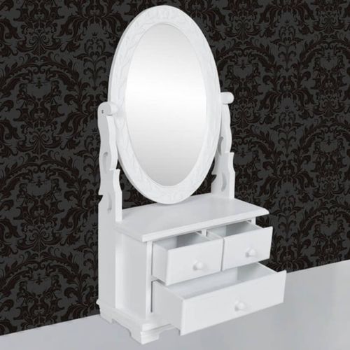 Toaletni Stol s Ovalnim Nagibnim Ogledalom MDF slika 35