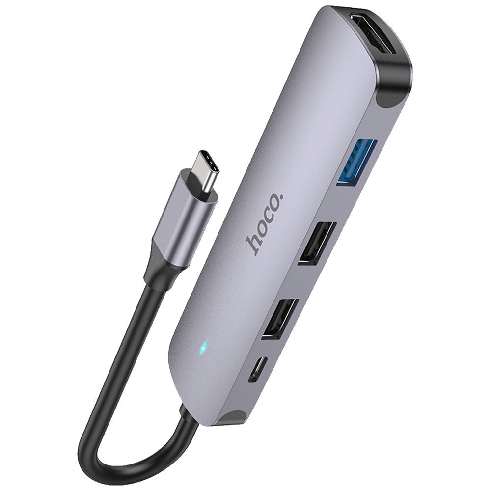 hoco. Konverter USB HUB type C to HDTV HB28 / USB3.0, USB2.0, PD, HDMI  slika 4