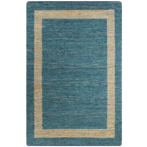 Ručno rađeni tepih od jute plavi 80 x 160 cm slika 15