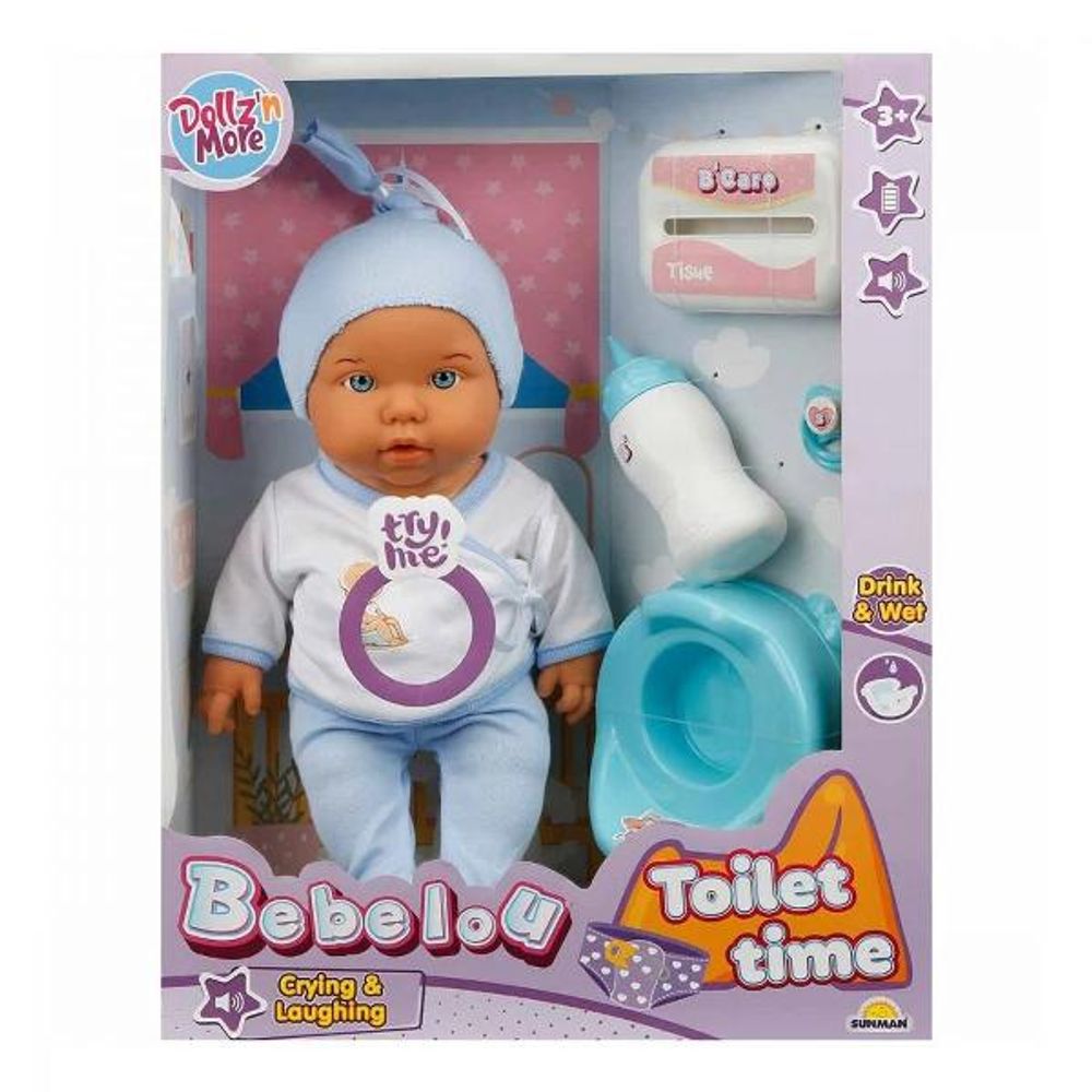 SUNMAN Dollz'n More 30141 Bebelou Lutka sa zvučnim funkcijama Toilet Time 35cm, Sorto slika 6