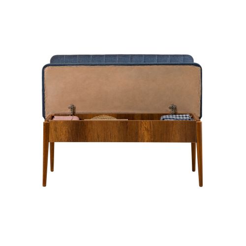 Hanah Home Vina Walnut Dark Blue Walnut - Tamno plavi produživi trpezarijski sto i set stolica (5 delova) slika 10