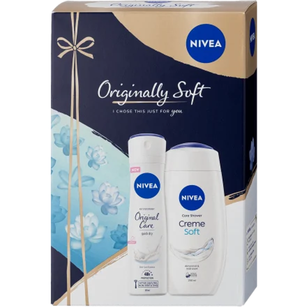 Nivea poklon set Original Soft (gel za tuširanje 250ml + dezodorans 150ml) slika 1