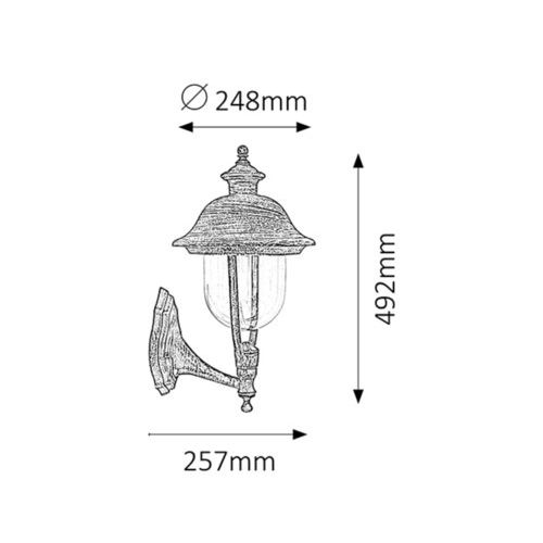 Rabalux New York spoljna zidna lampa E27 100W,staro zlato Spoljna rasveta slika 4