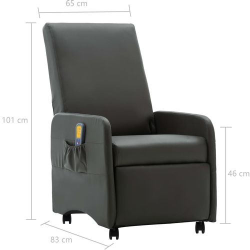 Masažna fotelja od umjetne kože siva slika 32