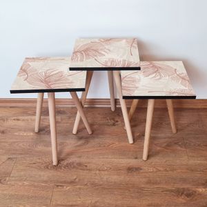 Nesting stolovi 3Shp188 - set od 3 komada - boje: bež, krem